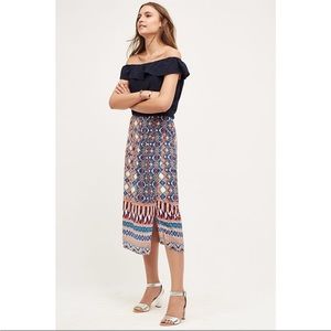 Anthropologie Silk Printed Skirt Sz 2